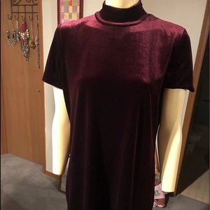 Gorgeous faux velvet mock turtleneck dress